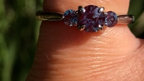 Tracy- Three Stone Accented Engagement Ring, Prong set Round Alexandrites