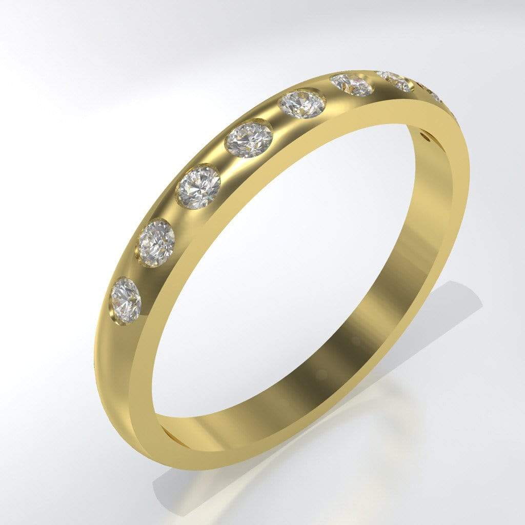 Narrow 12 Moissanite Flush Set Wedding Ring Ring by Nodeform