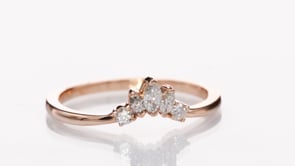 Macie Band- Marquise Diamond, Moissanite or Sapphire Curved Contoured Stacking Wedding Ring