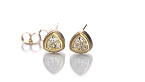 Trillion Moissanite Bezel Set Stud Earrings