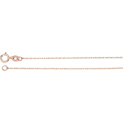 14k Solid Gold 0.75mm Delicate Rope Chain 16" Lenght / 14k Rose Gold Necklace / Pendant by Nodeform