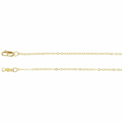 14k Solid Gold Plain 1mm Cable Chain 16" Lenght / 14k Yellow Gold Necklace / Pendant by Nodeform