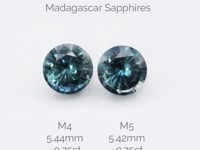 Round Teal Blue 5.4mm/0.74ct Madagascar Sapphire M4 / M5 Untreated Loose Gemstone