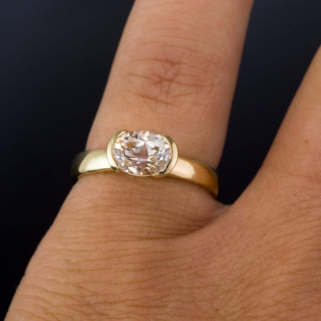 Modern Half Bezel Engagement Ring
