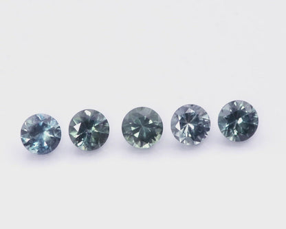 Round Cut Medium Denim Green/Blue 5mm/0.6ct Fair Trade Montana Sapphire #CD4 Loose Gemstone