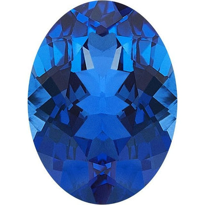 Oval Cut Lab Created Blue Sapphire Gemstone 6x4 mm/ 0.7ct Lab-Created Blue Sapphire Loose Gemstone by Nodeform