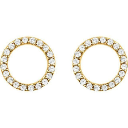 Geometric Diamond Circle Studs Earrings Earrings by Nodeform