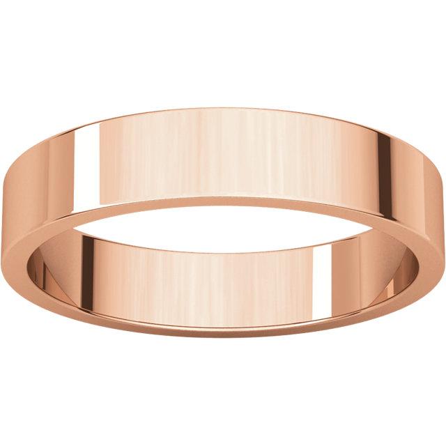 Wide Flat Modern Simple Wedding Band 14k Rose Gold / 4mm Ring by Nodeform