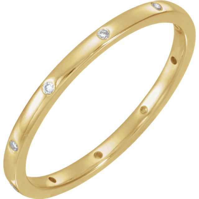 Skinny Thin Eternity Wedding Band With Flush Set Moissanites 14k Yellow Gold / 1.5mm wide Ring by Nodeform