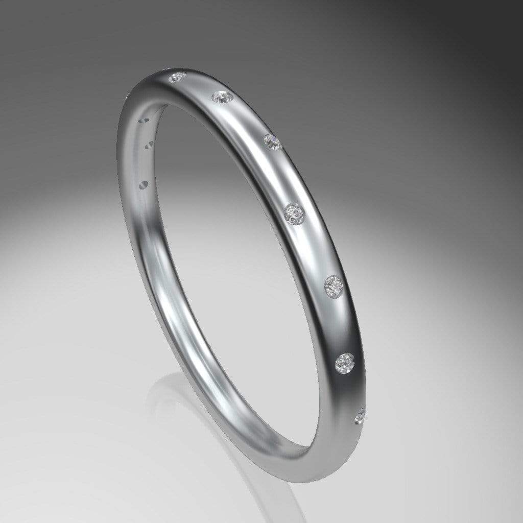 Narrow Random Flush Set Diamond Wedding Ring Ring by Nodeform
