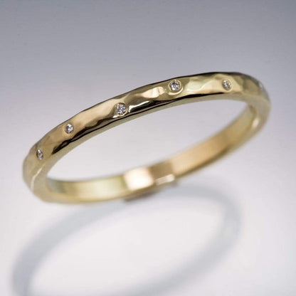 Narrow Random Flush Set Diamond Wedding Ring Ring by Nodeform
