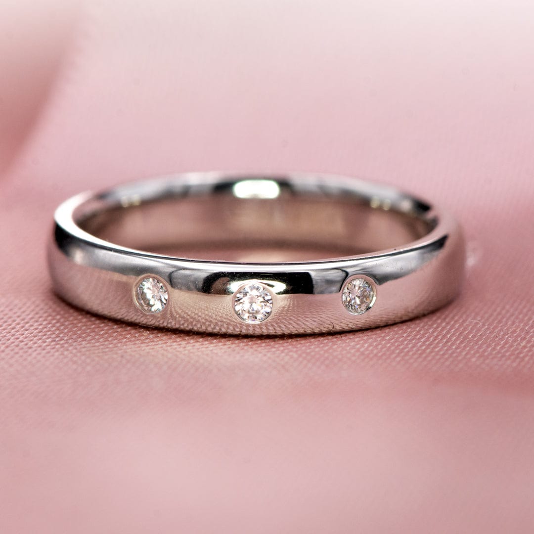 Triple diamond sale wedding band