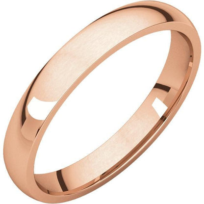 Women's Comfort Fit Narrow Domed Wedding Band 14k Rose Gold / 2mm wide Ring by Nodeform