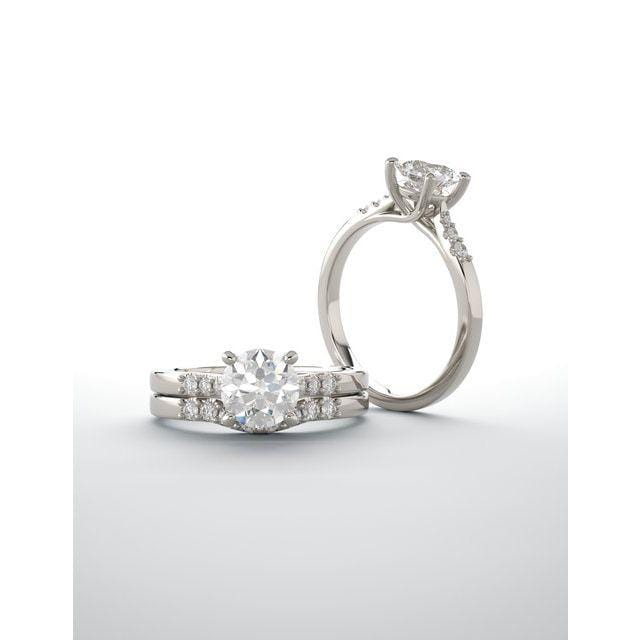 Natalie -Prong Set Engagement Ring with Accented Cathedral Shank - Setting only Ring Setting by Nodeform