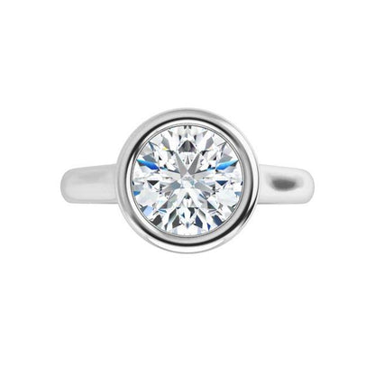 Olivia Bezel Set Solitaire Cathedral Engagement Ring - Setting only