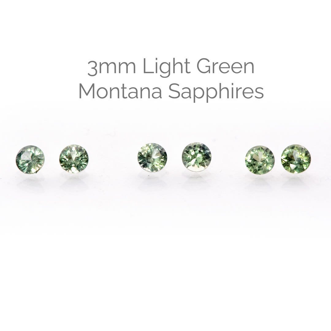 Light Green Montana Sapphire Bezel Stud Earrings Earrings by Nodeform