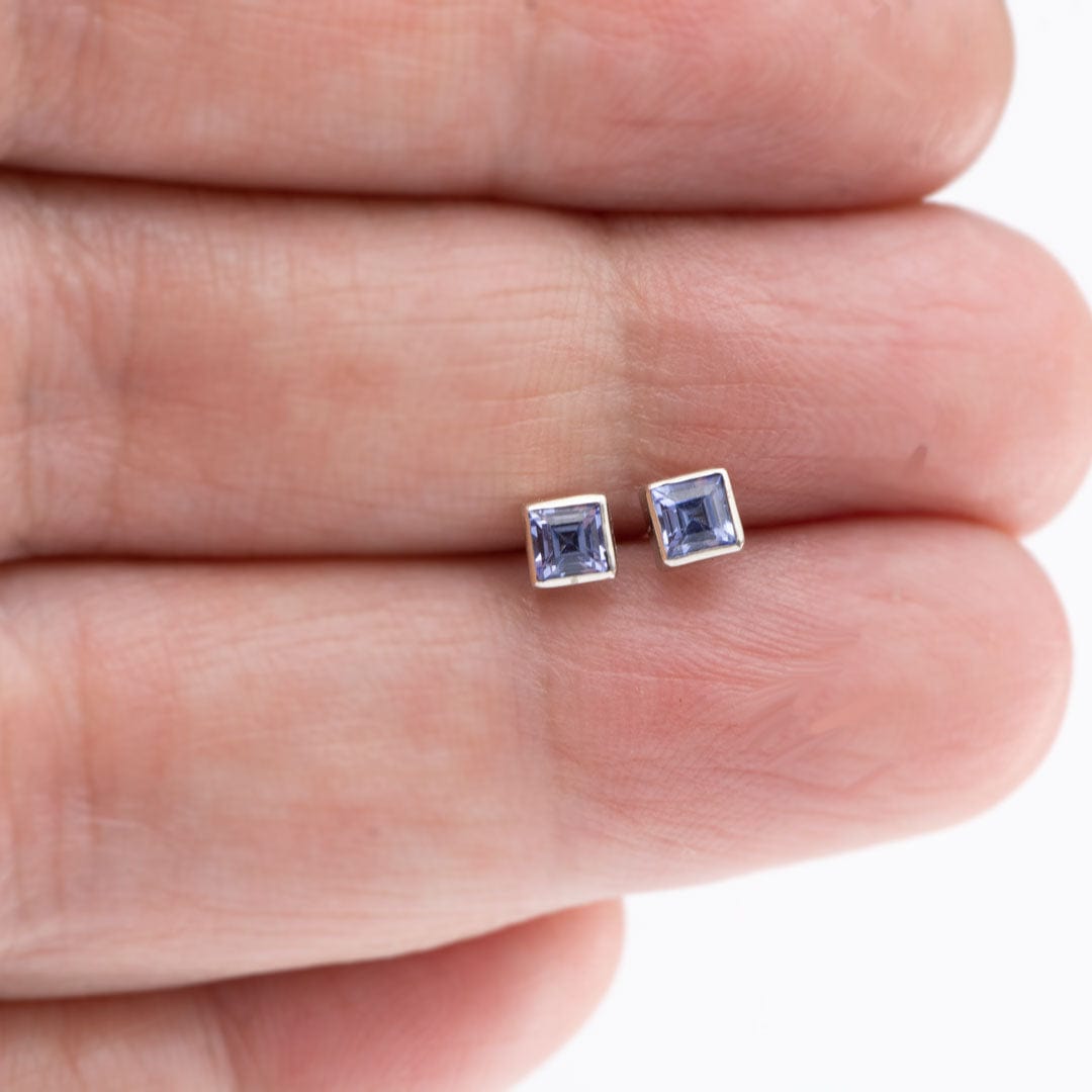 Light blue deals sapphire stud earrings