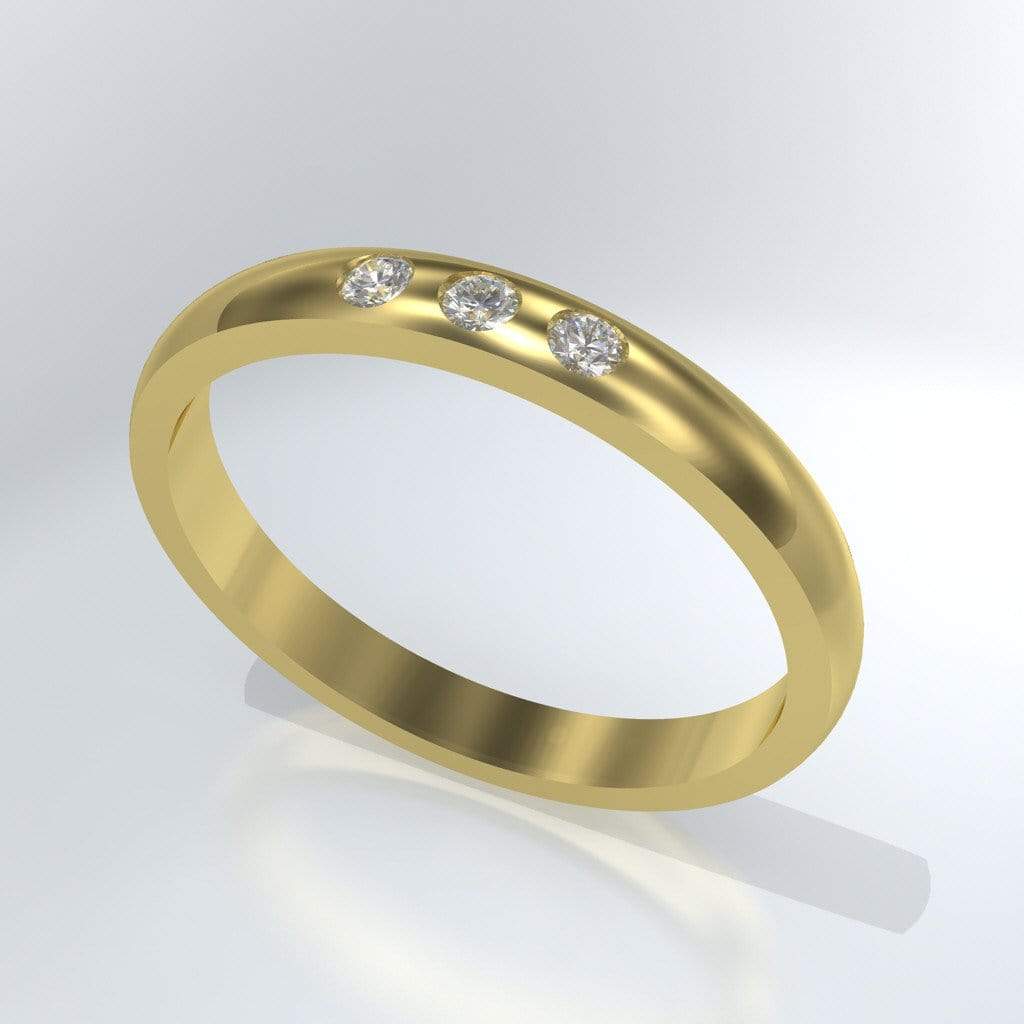 Narrow 3 Diamond Wedding Ring Ring by Nodeform