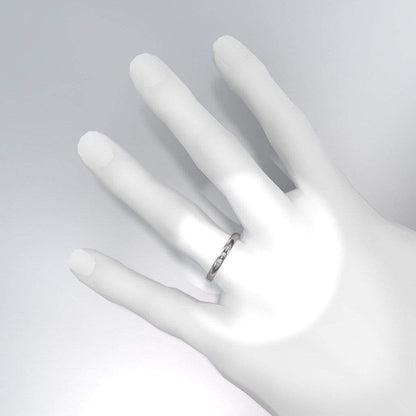 Narrow 3 Moissanite Wedding Ring Ring by Nodeform