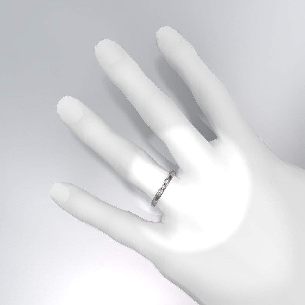 Narrow 3 Diamond Wedding Ring Ring by Nodeform