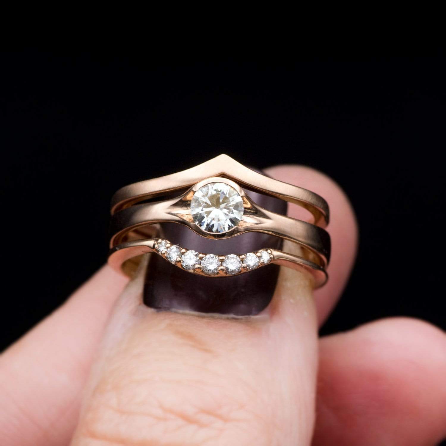 2 Carat Real Diamond Ring, Solid 14k Gold, Engagement and Wedding Ring Set,  Natural Princess Cut, Handmade Jewelry, F/VS2 -  Israel