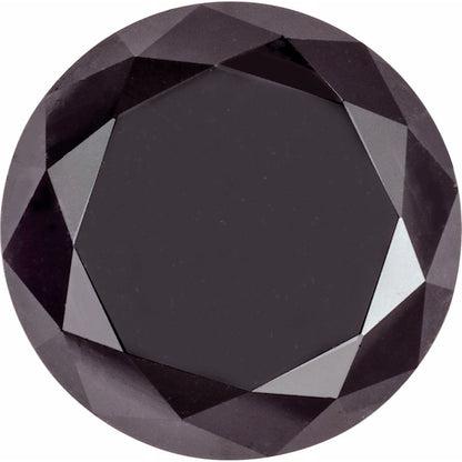 Round Cut Genuine Opaque Black Diamond 4.3-5.2 mm/ 0.5ct Round Black Diamond Loose Gemstone by Nodeform