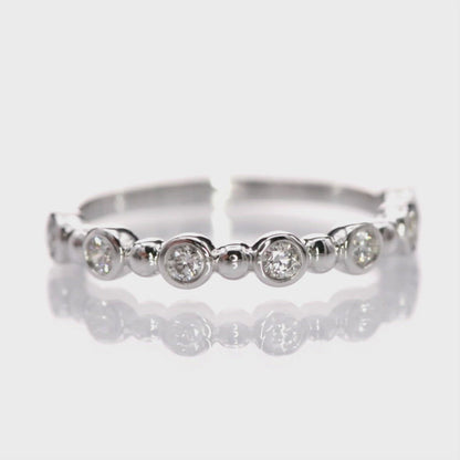 Becca Band - Diamond, Moissanite or Sapphire Bezel Set Stacking Half Eternity Anniversary Ring