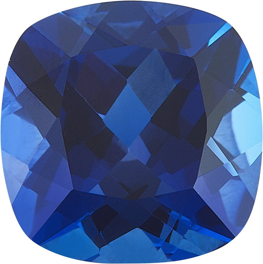 Square Cushion Cut Lab Created Blue Sapphire Gemstone 6 mm/ 1.3ct Lab-Created Blue Sapphire Loose Gemstone by Nodeform