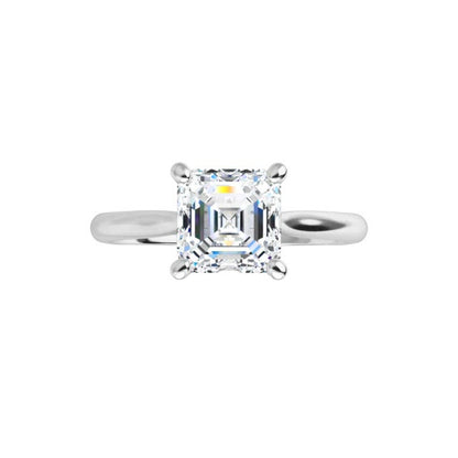 Julia - Prong Set Narrow Cathedral Solitaire Engagement Ring - Setting only