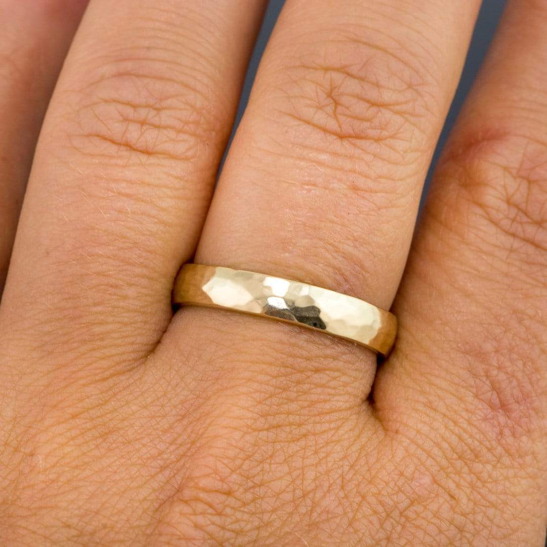 Narrow Hammered Texture Wedding Band Ring by Nodeform
