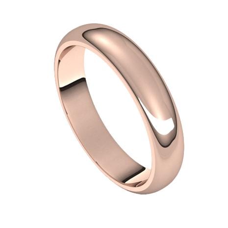 Wide Slightly Domed Modern Simple Wedding Band 4mm / 14k Rose Gold Ring by Nodeform