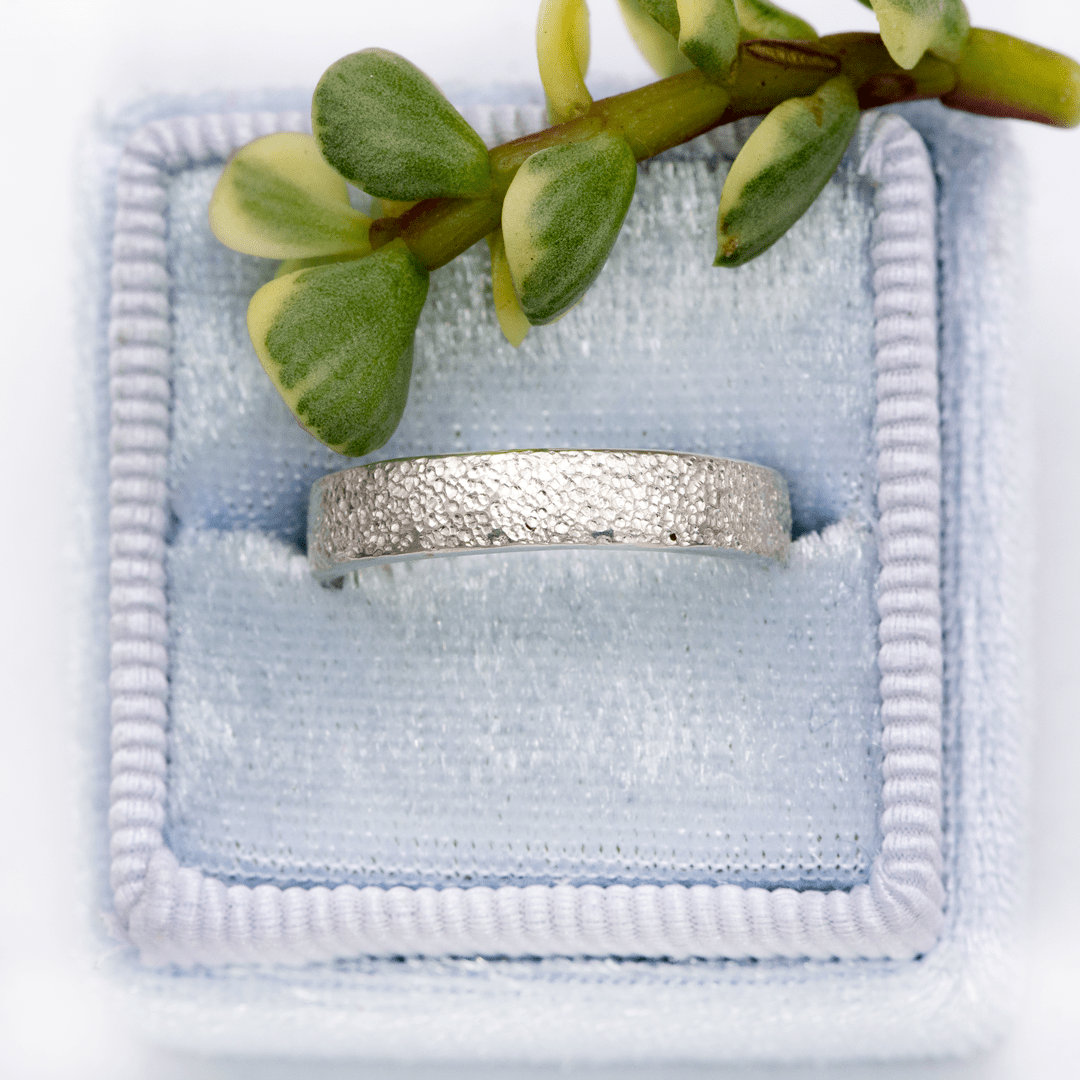 Narrow Fine Hammer Texture Wedding Ring Band Ring by Nodeform