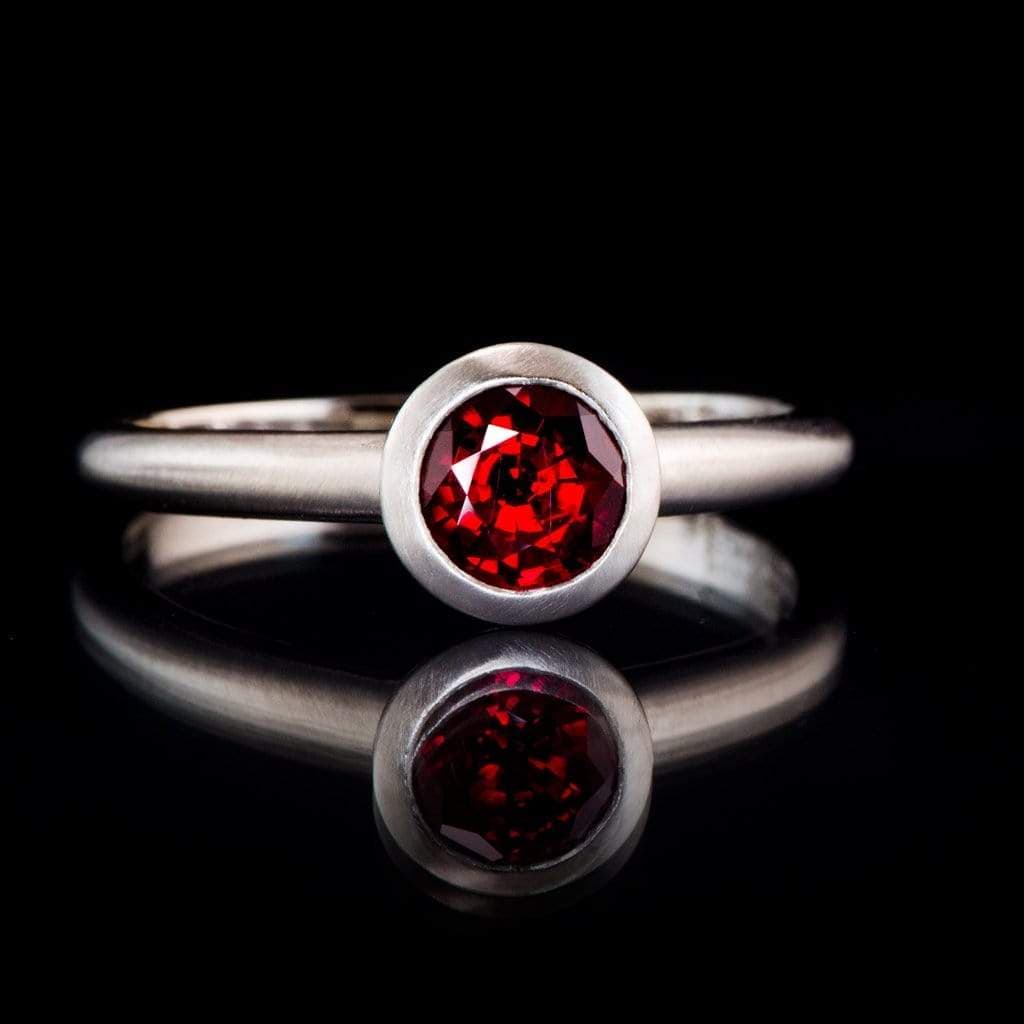 Round Chatham Ruby Elevated Bezel Solitaire Engagement Ring Ring by Nodeform