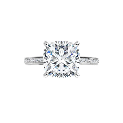 Darcy - Basket Set Engagement Ring with Accented Shank - Setting only