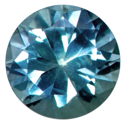 Fair Trade Teal/Blue Montana Sapphire Half Bezel White Sapphire Star Dust Engagement Ring Ring by Nodeform