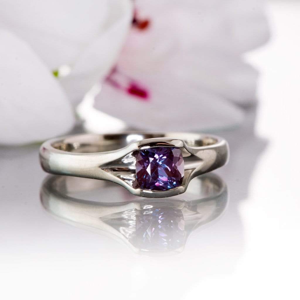 Alexandrite cushion cut fashion ring