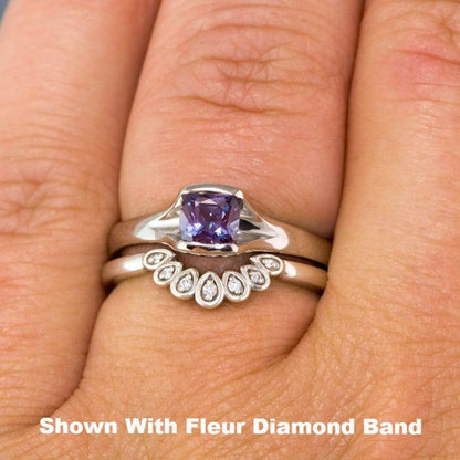 Cushion Cut Alexandrite Fold Solitaire Engagement Ring Ring by Nodeform