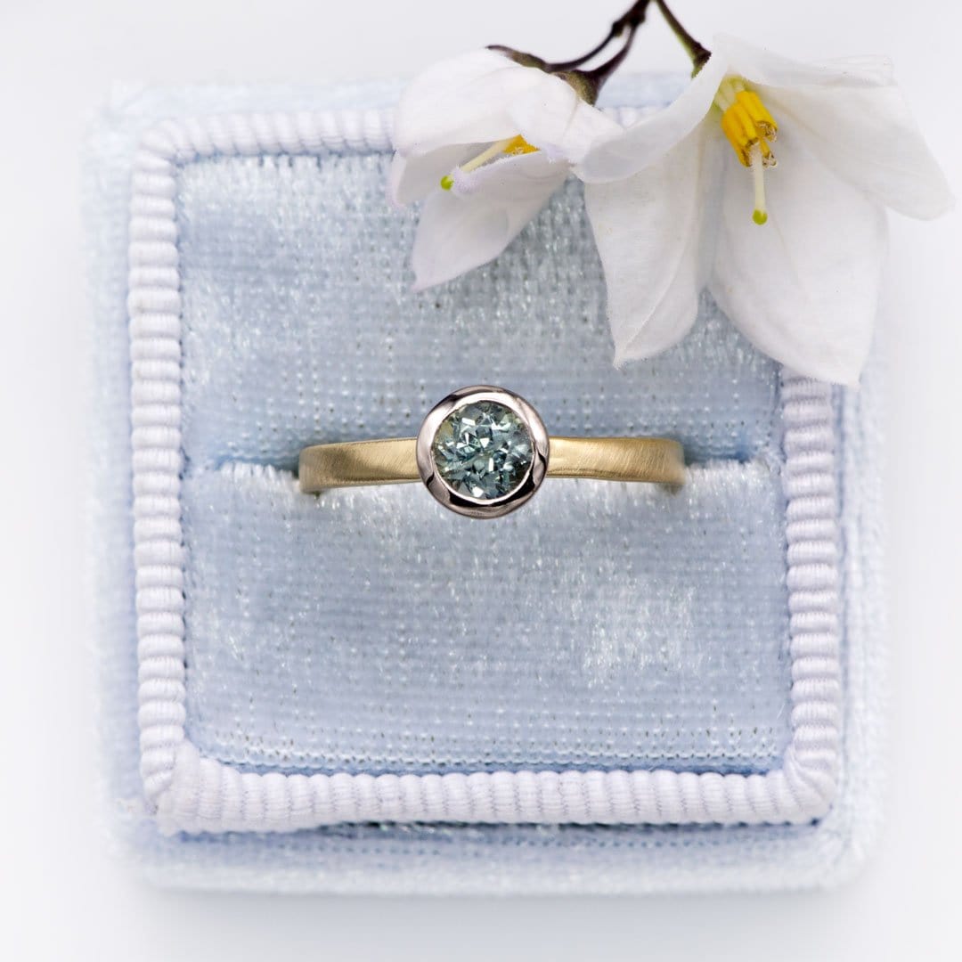 Belinda Bezel Set Solitaire Mixed Metal Engagement Ring - Setting only Ring Setting by Nodeform