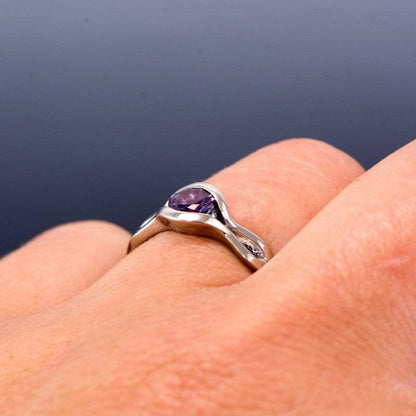 Wave Alexandrite Solitaire Engagement Ring Ring by Nodeform