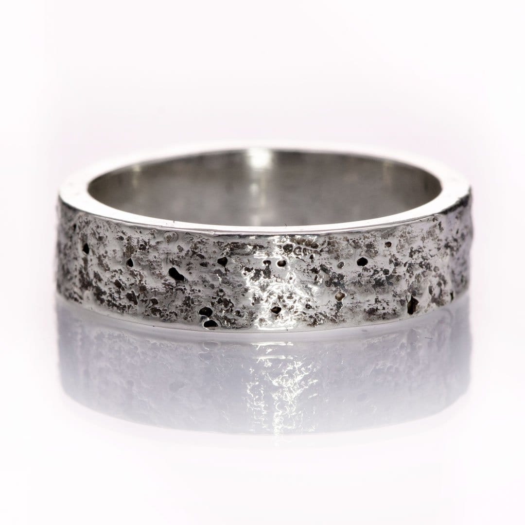 Concrete Texture Wedding Band Sterling Silver / 3mm Ring by Nodeform