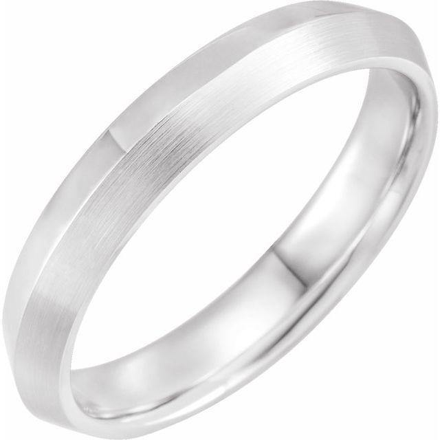 Knife Edge Comfort-fit Men's Wedding Band 14k White Gold / 4mm wide Ring by Nodeform