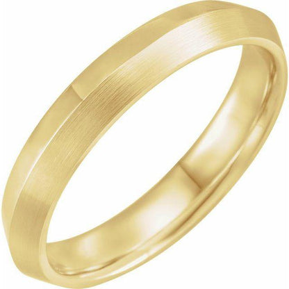 Knife Edge Comfort-fit Men's Wedding Band 14k Yellow Gold / 4mm wide Ring by Nodeform