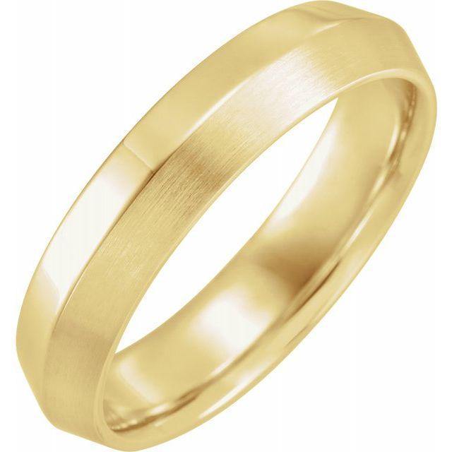 Knife Edge Comfort-fit Men's Wedding Band 14k Yellow Gold / 6mm wide Ring by Nodeform