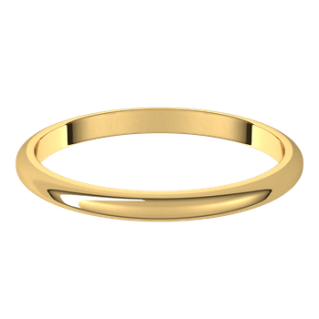 Narrow Domed Yellow or Rose Gold Wedding Band, 2-4mm Width 14k Yellow Gold / 2mm wide Ring by Nodeform