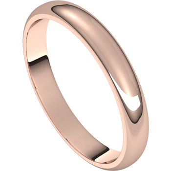 Narrow Domed Yellow or Rose Gold Wedding Band, 2-4mm Width 14k Rose Gold / 3.5mm wide Ring by Nodeform