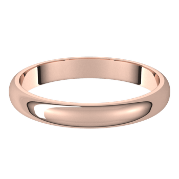 Narrow Domed Yellow or Rose Gold Wedding Band, 2-4mm Width 14k Rose Gold / 2mm wide Ring by Nodeform