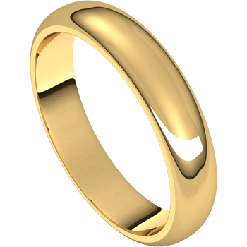 Narrow Domed Yellow or Rose Gold Wedding Band, 2-4mm Width 14k Yellow Gold / 3.5mm wide Ring by Nodeform