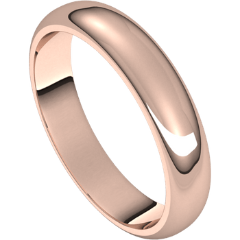 Narrow Domed Yellow or Rose Gold Wedding Band, 2-4mm Width 14k Rose Gold / 4mm wide Ring by Nodeform