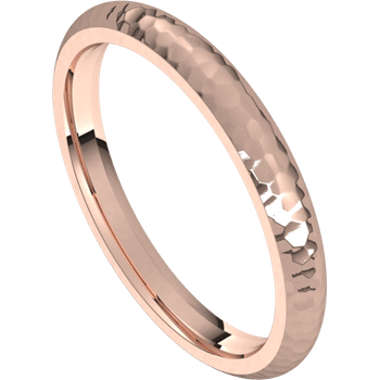 Narrow Hammered Texture Wedding Band 14k Rose Gold / 2mm Ring by Nodeform