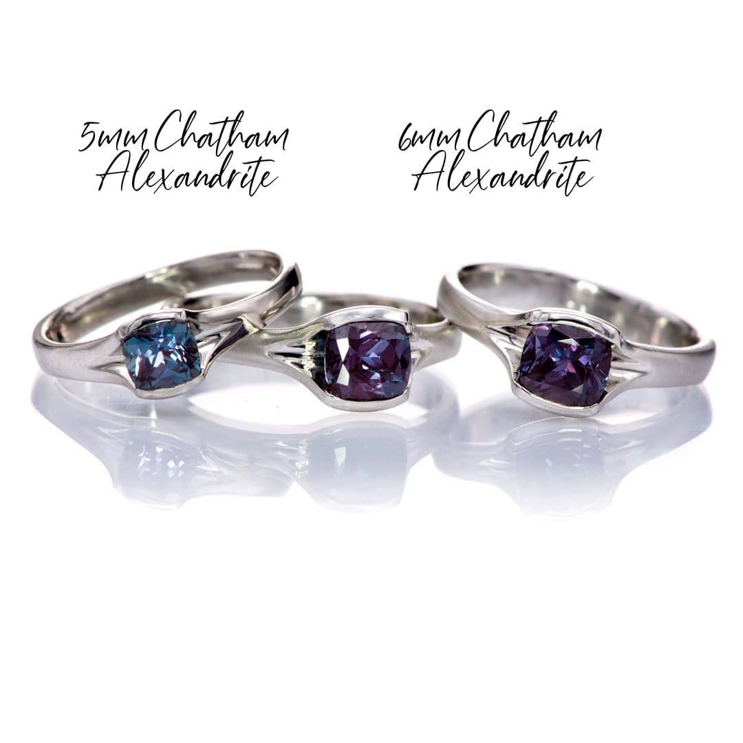 Cushion cut alexandrite deals ring